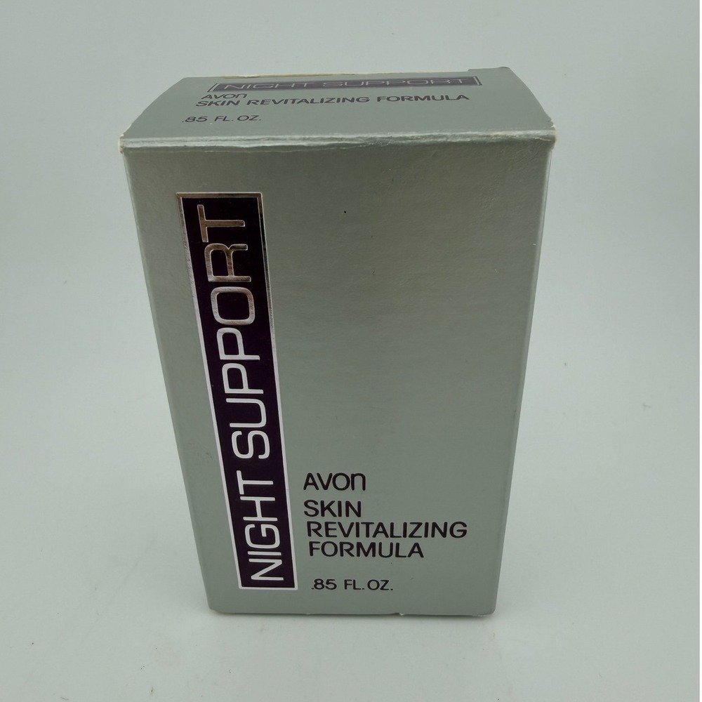 Avon Night Support .85 Fl Oz Silver New Vintage 1984 Skin Revitalizing Formula
